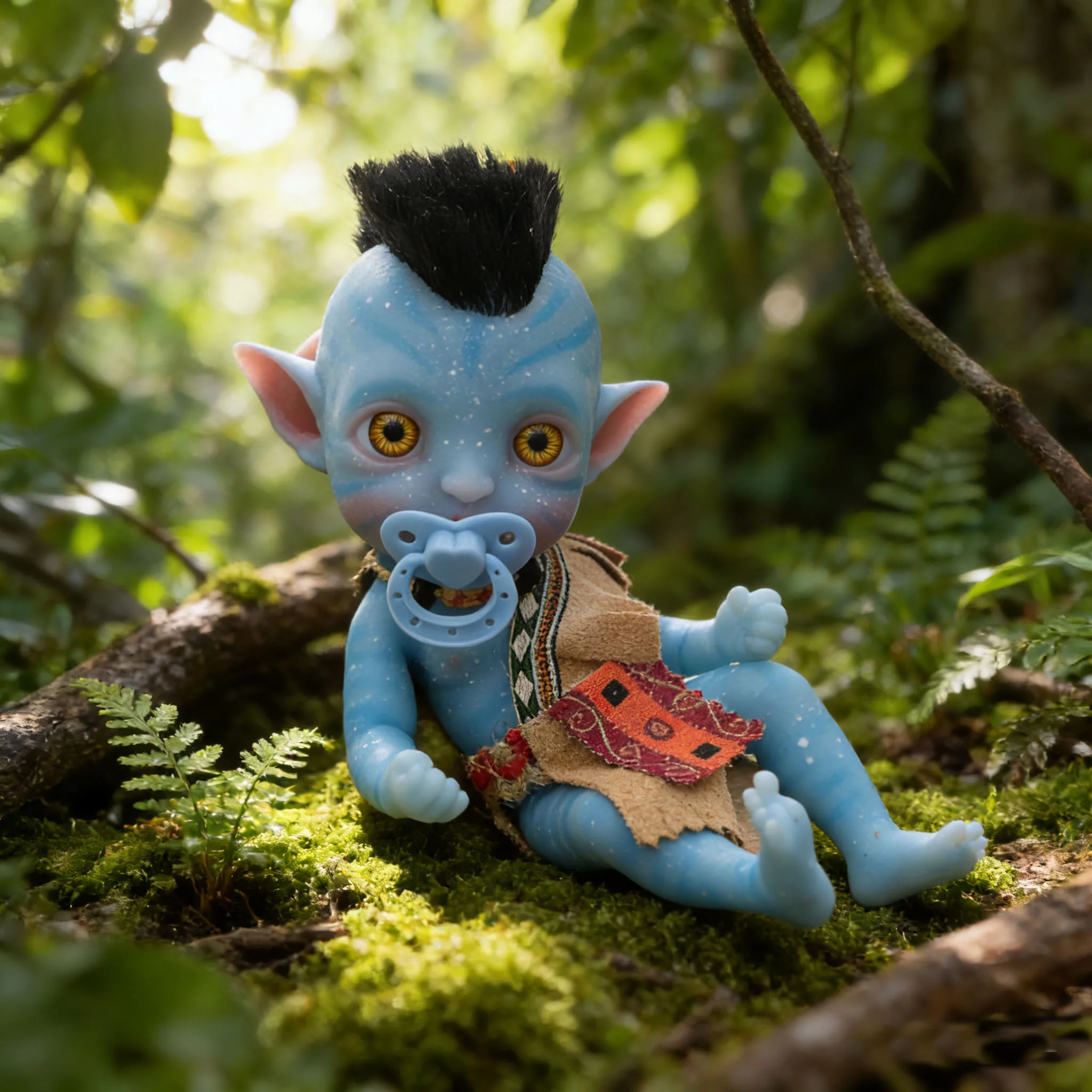 

Cloveray 8inch Soft Solid Silicone Doll Full Body Silicone Realistic Blue Skin Alien Doll Humanoid Alien Doll Handmade Art Gift