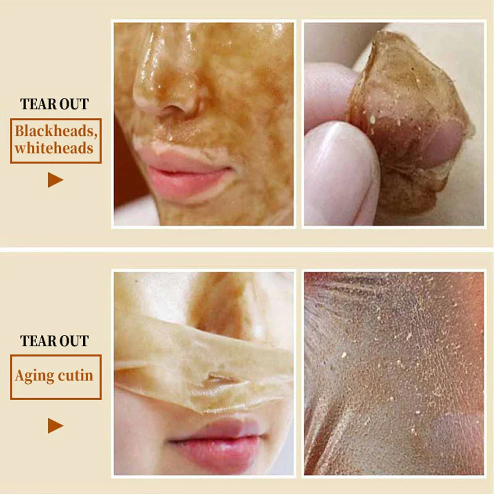 Ginseng Herbal Tearing Facial Mask Clean Blackheads Exfoliate Improve Dullness Fade Dark Spots Prevent Dry Skin Face Care Kit