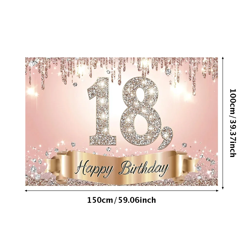 スイートゴールド 18歳の誕生日背景 女の子 男の子 18歳 - Party Banner Gold のレビューと価格