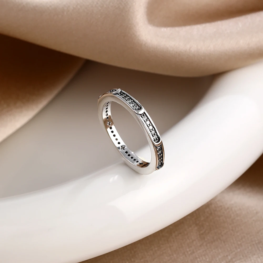 925 Silver Women's Stackable Series Ring, Wave Heart Enamel Multi Color Thin Ring, Fashionable Layered Daily Party Jewelry