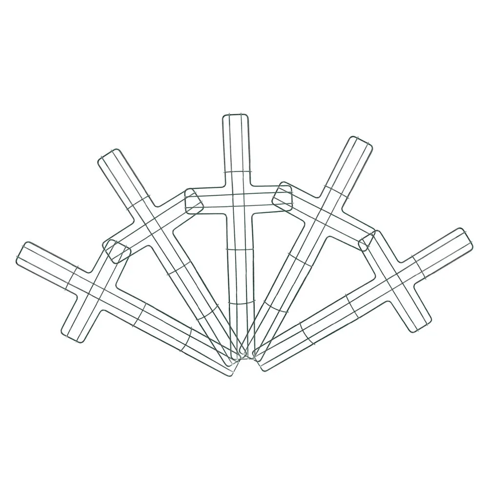 

5Pcs Cross Wreath Frames Solid Metal Wire Floral Cross Shaped Wreath Form Easter Garland Frame Decoration Garland Frame