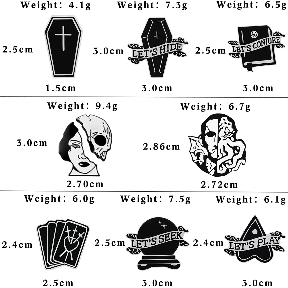 Gothic Skeleton Custom Brooches Enamel Personality Half Women Half Skull Lapel Pin Dark Humor Mystical Men Badge Clothes Jewelry