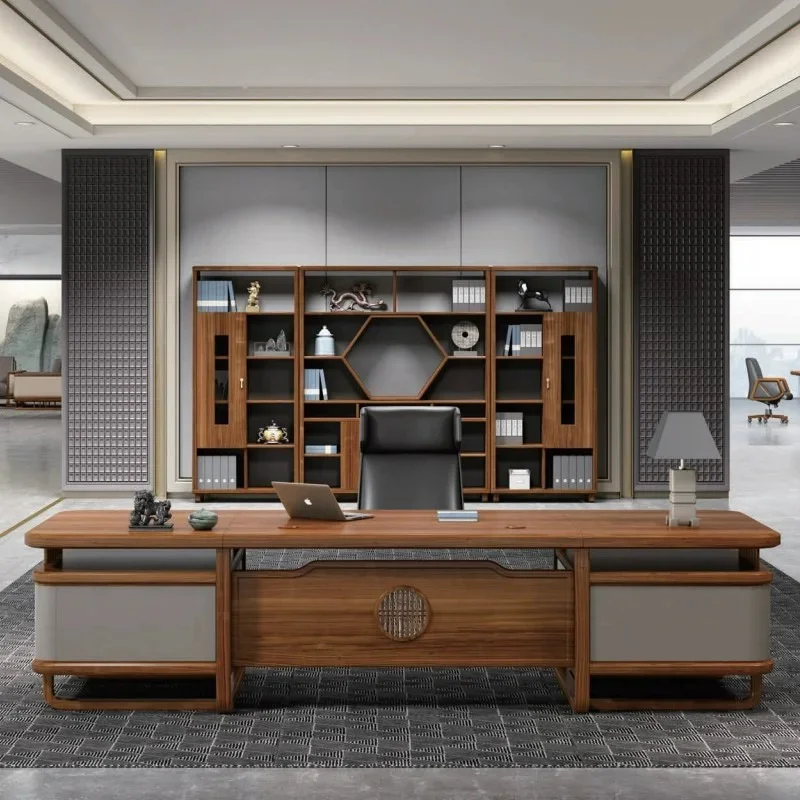 &Narrow Strong Office Desks Storage Unique Wooden Modern Cheap Office Desks Luxury Drawers Large Scrivania Work Station Table
