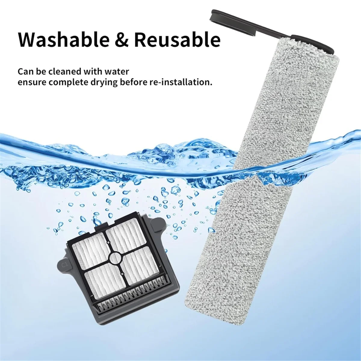 Сменные ролики и фильтры для щеток для беспроводного пылесоса Tineco Floor ONE S6 и S7 Pro — A19G