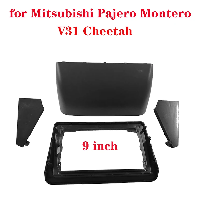 2 Din 9 inch Car Radio Fascia for Mitsubishi Pajero Montero V31 Cheetah Kingbox Stereo Frame Plate Adapter Navigation Panel