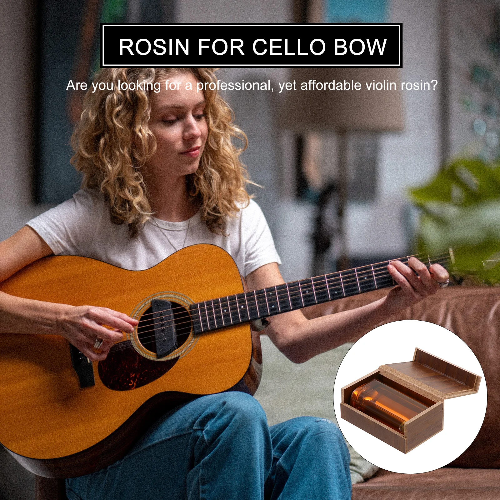 

1Pack Premium Natural Rosin for Violin Cello Viola Bow Transparent Rosin in Wooden Storage Case for Violin