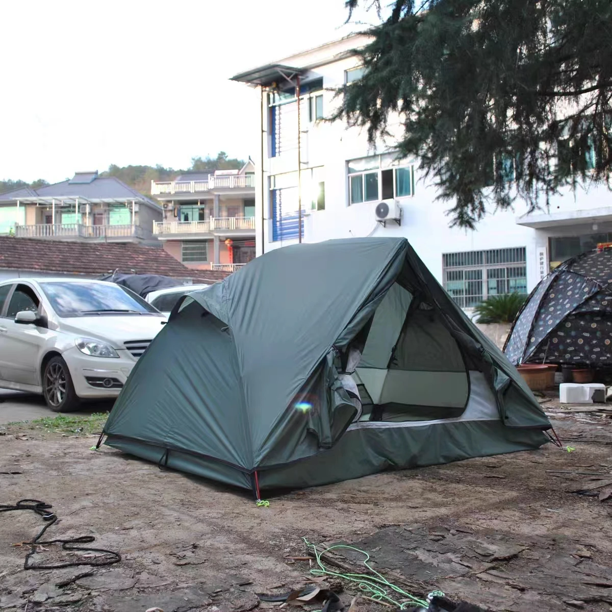 Tenda da zaino ultraleggera per campeggio ed escursionismo, leggera, zaino in spalla per 2 persone, pali in alluminio, tende da campeggio