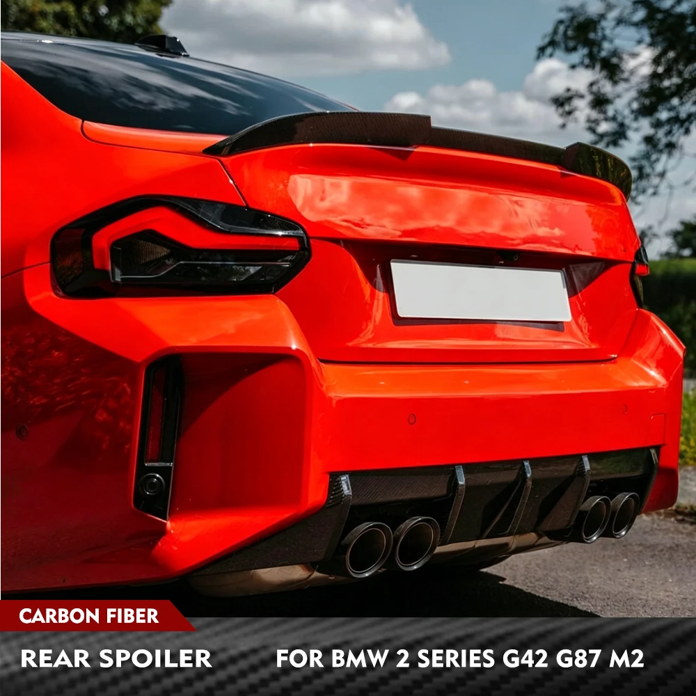 For BMW 2 Series G42 G87 M2 220i 230i Base M Sport Coupe 2022-2023 Car Rear Trunk Lip Wing Carbon Fiber Car Rear Trunk Spoiler