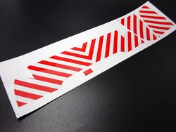 1pcs Red and White Warning Strip Overall Water Proof Sticker for 1/14 Tamiya RC Truck Scania R620 470 Diy Parts