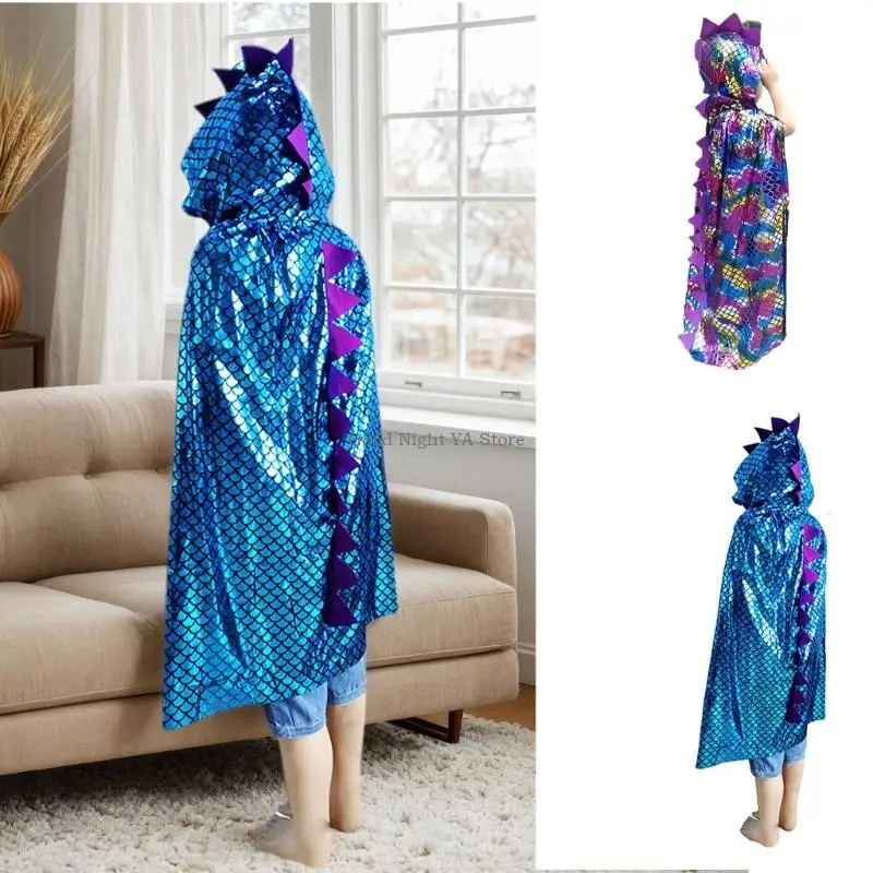 

Dinosaur Dragon Hooded Cloak Halloween Costume Witch Cloak Boy Girl Toddler Dressing Up Clothes Dinosaur Costume