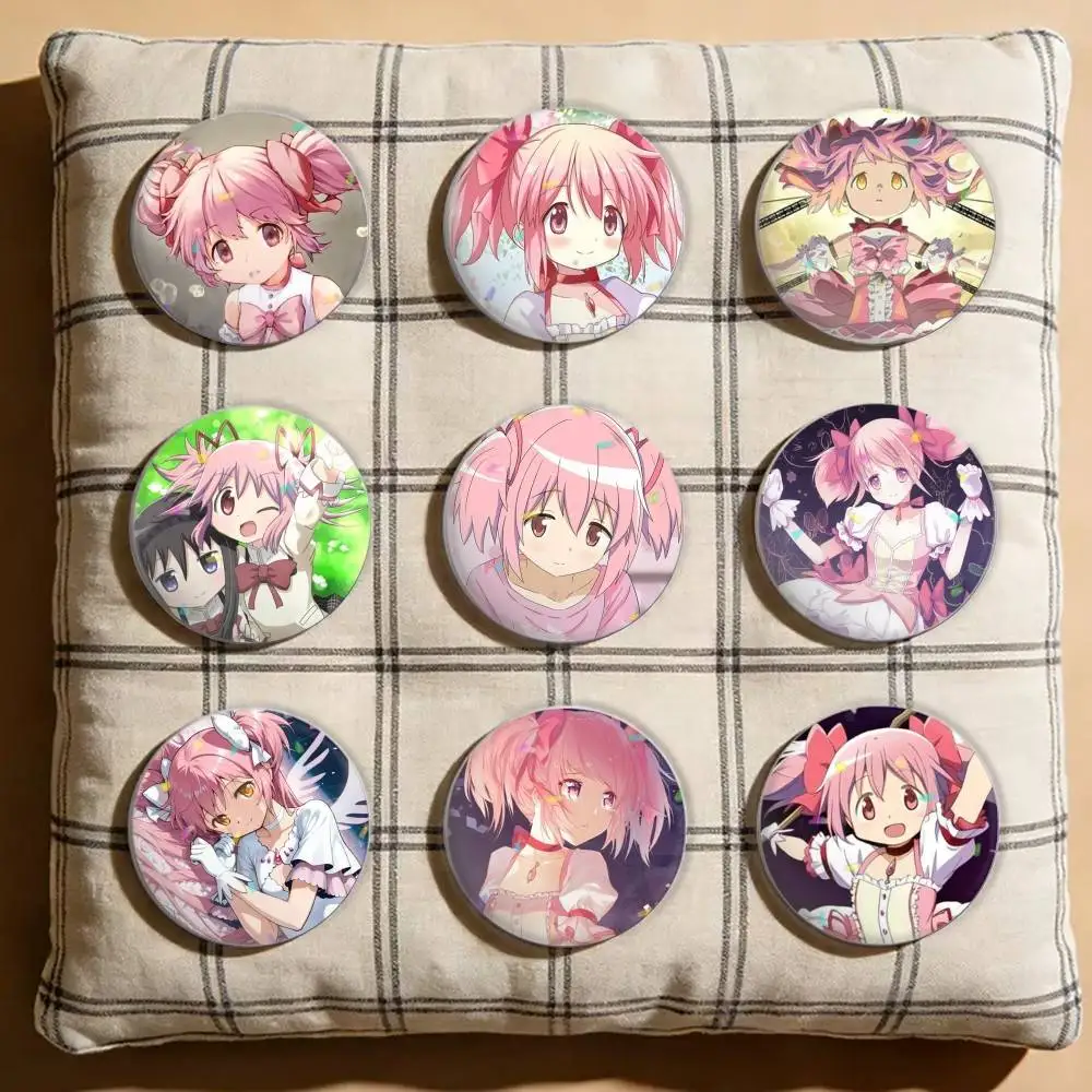 

Puella Magi Madoka Magica Cartoon Laser Badge Creative Pins Brooch for Bag Clothes Hat Decor Gifts Fans Collect