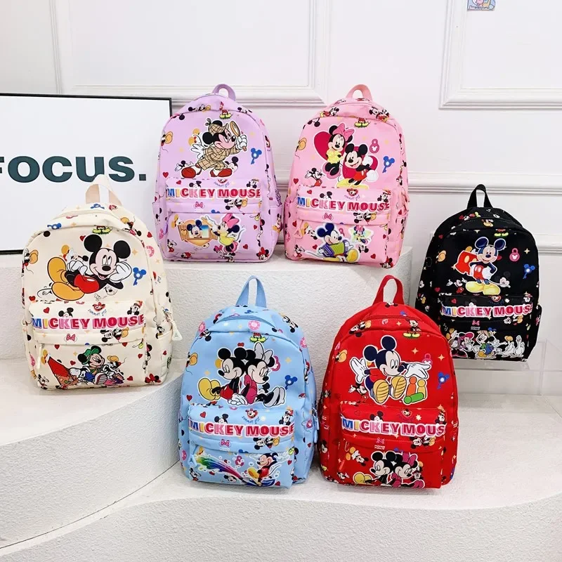 

Disney Mickey Mouse Minnie New children Backpack baby Nylon Light boy girl Cartoon Kindergarten Mini Fashion Schoolbag handbag