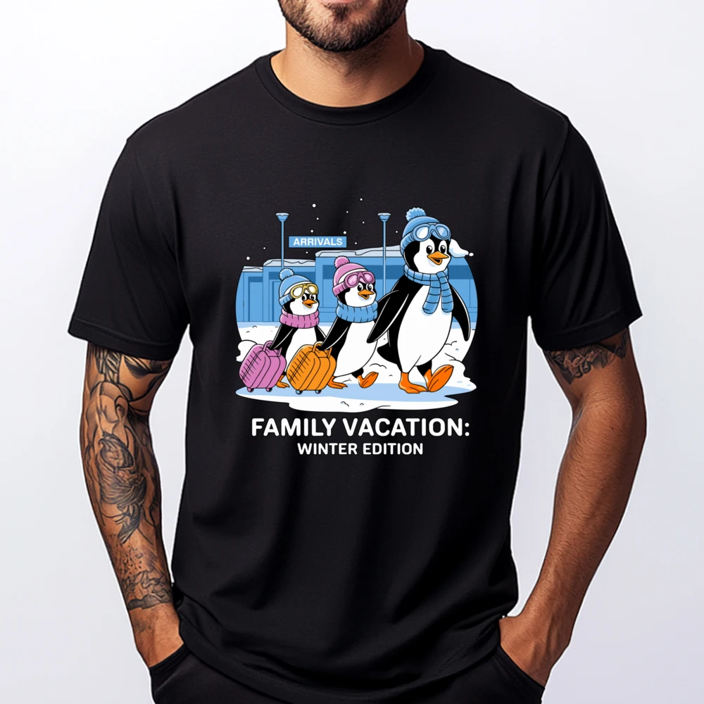 

Family Vacation Winter Edition Cute Penguin Family Trip Mens Designer Clothes T-Shirts