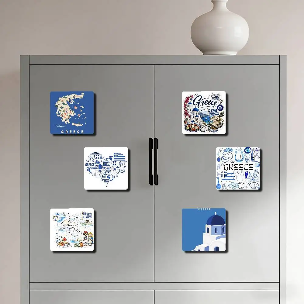 Greece Travel City Santorini Refrigerator Magnet Creative Kitchen Home Decoration Soft Magnetic Decor Festival Gifts Multi Scene
