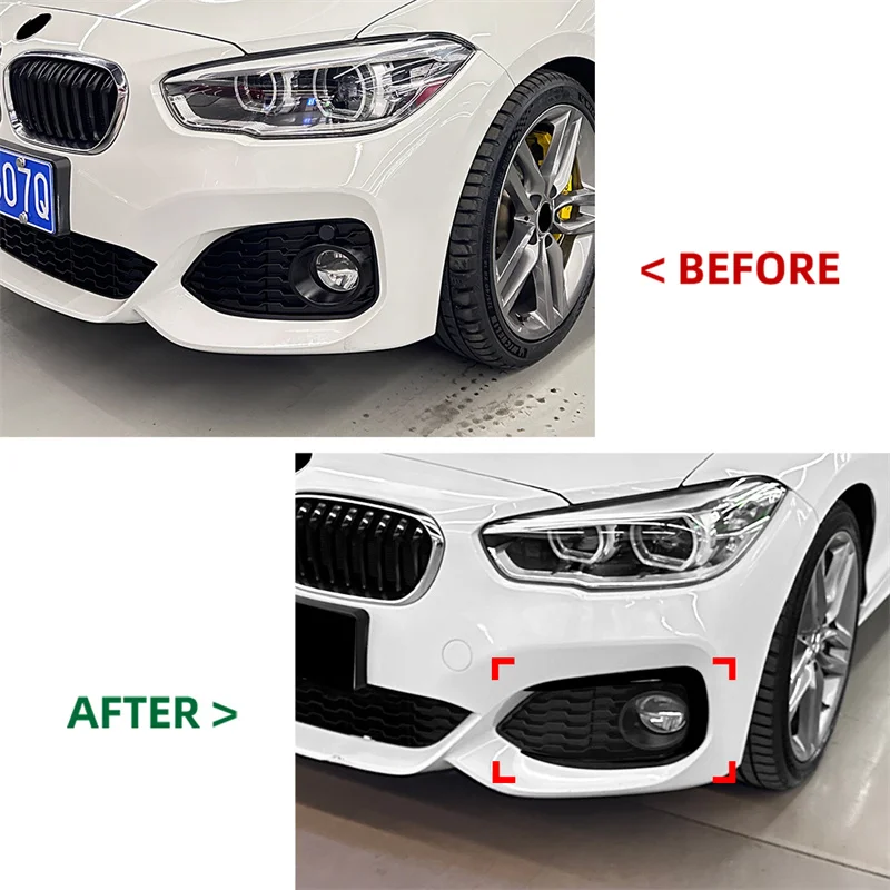 Glossy Front Wind Knife Spoiler Grille Modification For BMW 1 Series F20 F21 M Sport 2012 - 2019 Fog Light Cover Trim Blade