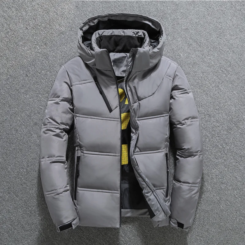 New Winter Warm Men Jacket Coat Casual Stand Collar Thick White Duck Jacket Men\'s Winter Hooded Down Jacket Outwear Male Coats