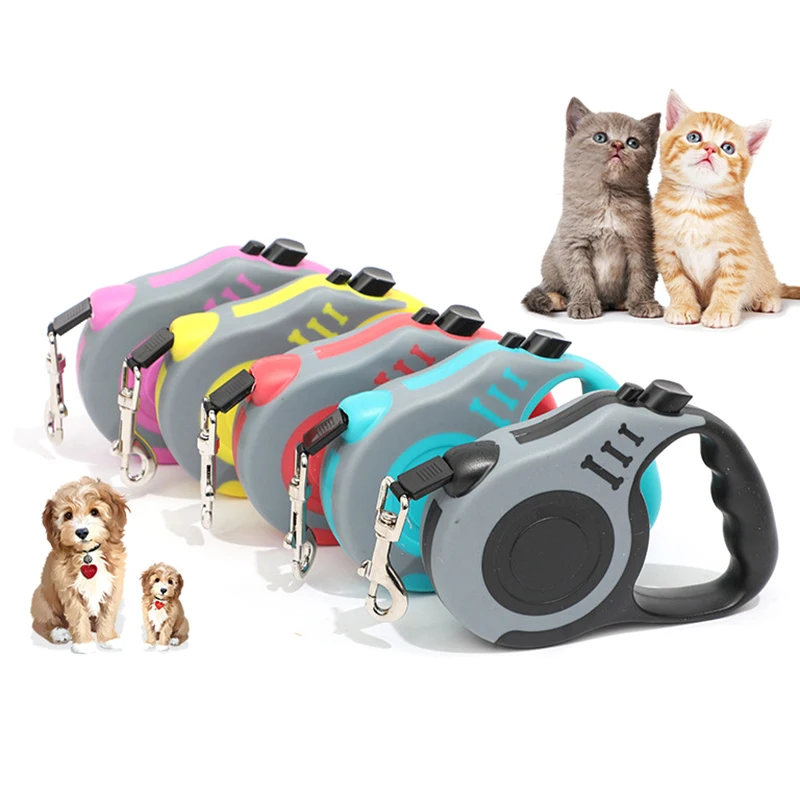 Dog Leash 3m 5m Durable Leash Automatic Retractable Nylon Cat Lead Extension Puppy Walking Running Lead Roulette For Dogs