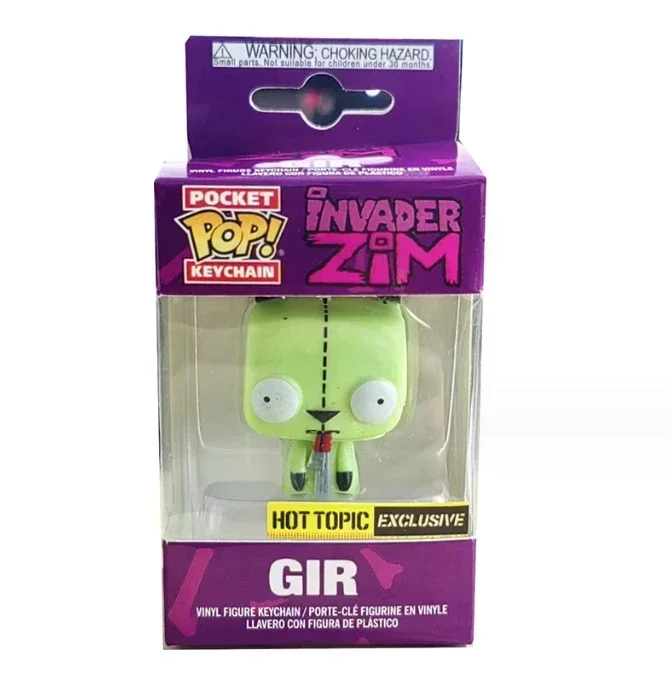 Funko POP Pocket Pop Keychain Invader Zim Gir Vinyl Figure Collection Model Toys for Children Birthday Gift