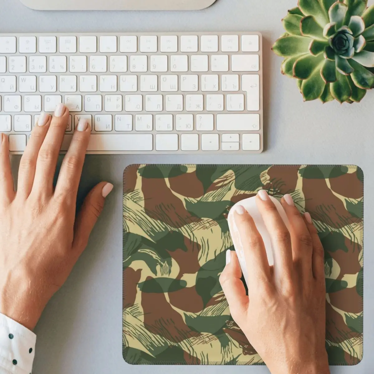 ローデシアブラシストローク迷彩マウスパッドコンピュータキーボードマウスマットゲームPCデスクマットオフィステーブルマット