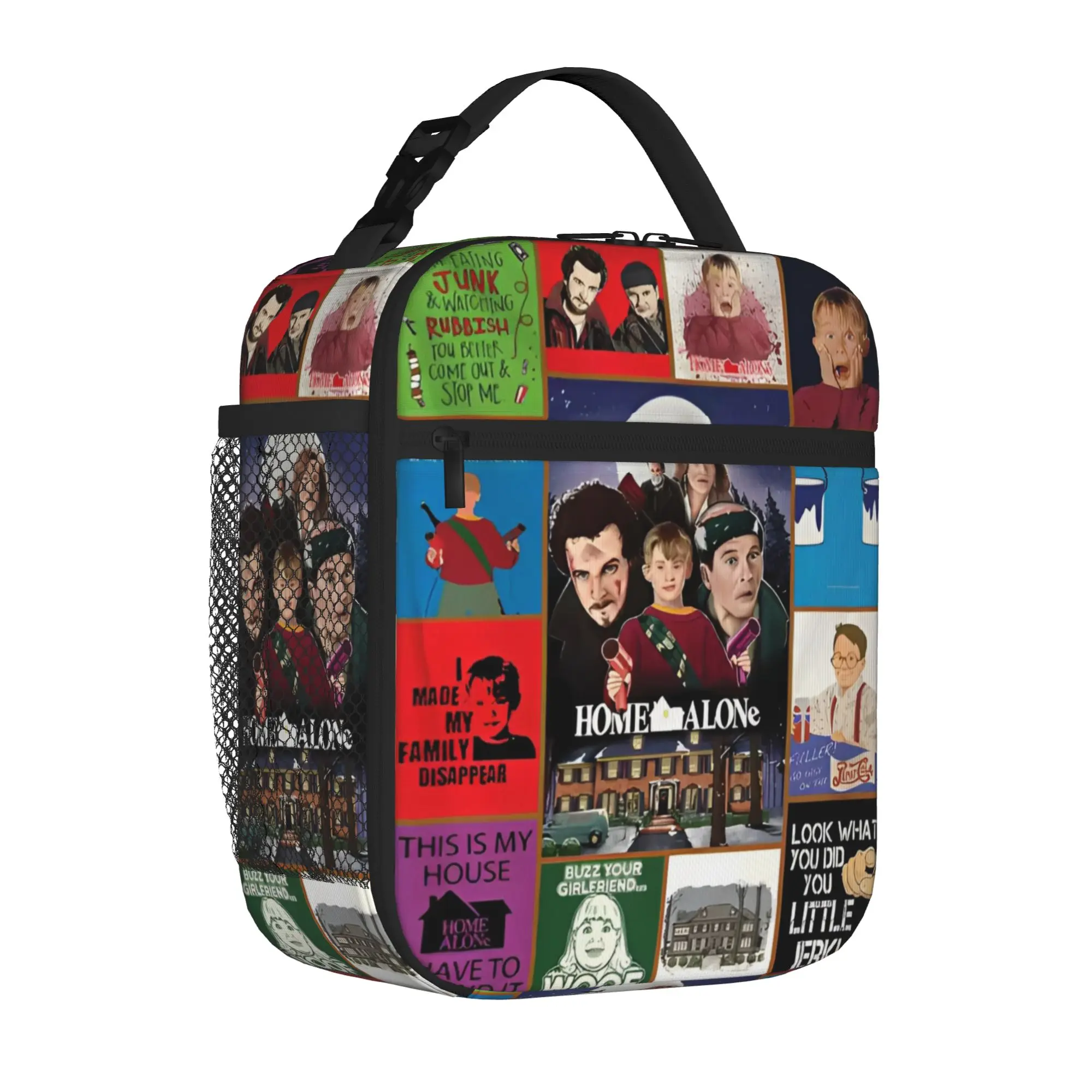 Home Alone TV Series Collage Insulated Lunch Tote Bag for School Kevin Macaulay Culkin Portable Thermal Cooler Washable Food Bag
