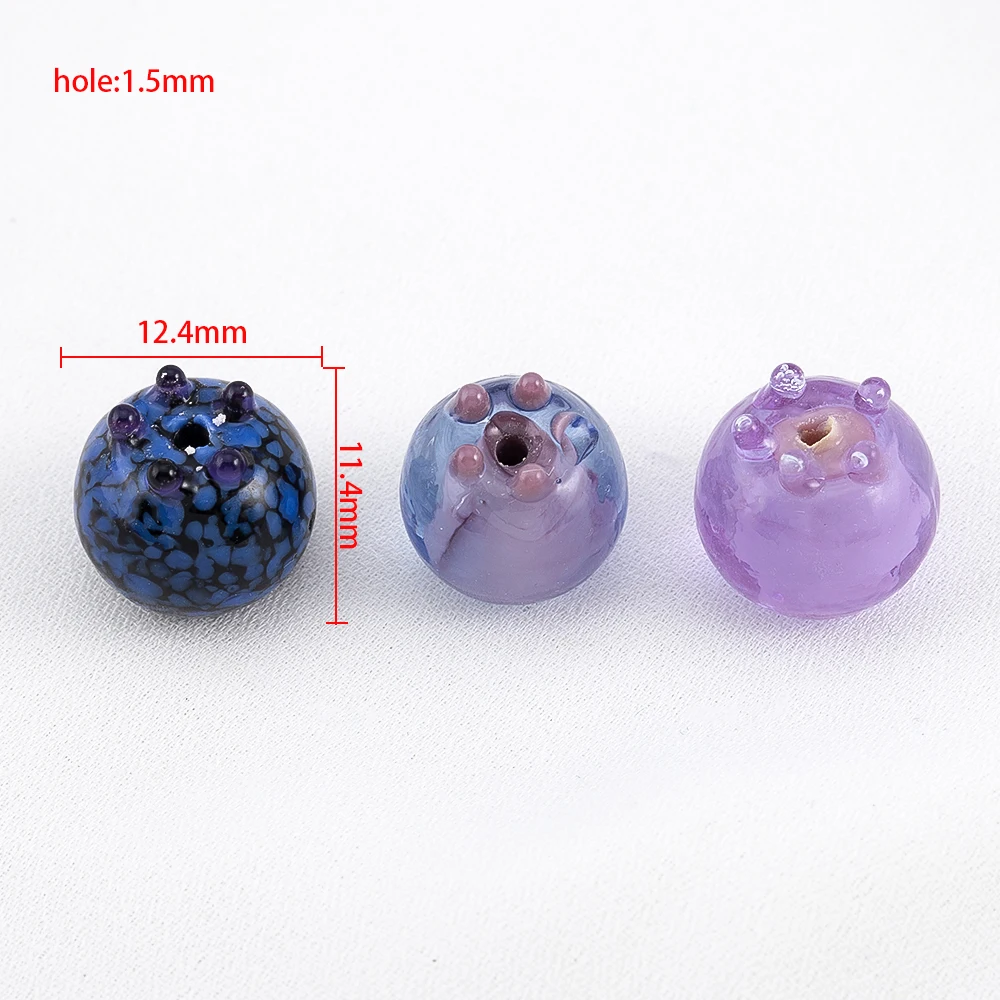 2pcs 10pcs Blueberry Glass Beads Handmade Simulation Fruit Raspberry For DIY Jewelry Keychain Bag Pendants Accessories Wholesale