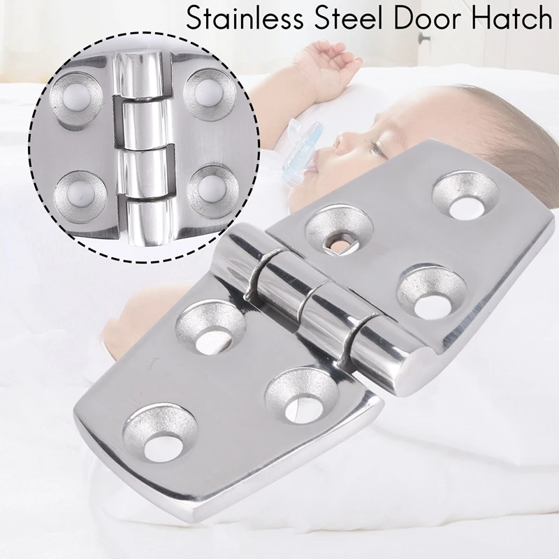 Marine 4 Pieces Stainless Steel Strap Hinge Door Hinge For Marine Boat Yacht 76 X 38 Mm Rafting Boating Accessories,Boat Marine