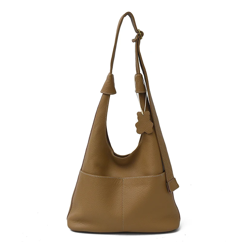 

Women's Genuine Leather Shoulder Bag Large Capacity Hobo Handbag Slouchy Commuter Travel Purse Fashionable And Functional сумка