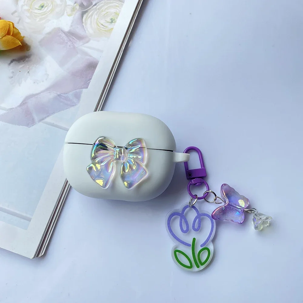 For Redmi Buds 3 Lite Case Cute flower Silicone Earphone Cover with Keychain Accessory Box Redmi Buds 3Lite cover