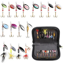 5/10/16Pcs Spinner Fishing Lures Spinner bait Spoon Lures with Feather Treble Hooks for Pike Trout Salmon Bass Spinner Lure