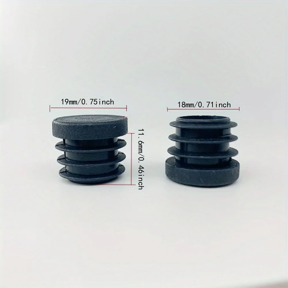 12 Pcs 10/19-50 mm Round Plastic Hole Plugs Caps ,Inserts for Metal Tubing, Glide Protection from Chair Furniture parts image 2