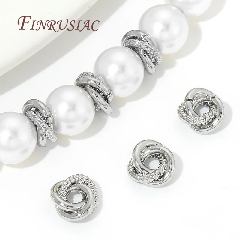 2/4 Stück 18K vergoldete Messing-Twist-Perlen für Armbänder, Metall-Trennperlen, Abstandhalterperlen für die Schmuckherstellung, DIY-Zubehör – Detail 22