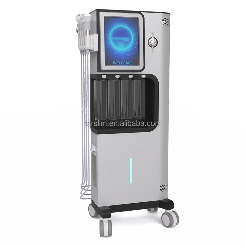 حار 8 في 1 تجميل الوجه هيدرا الأكسجين معدات الأكسجين هيدرا جلدي آلة العناية بالبشرة CO2 فقاعة آلة تنظيف الوجه