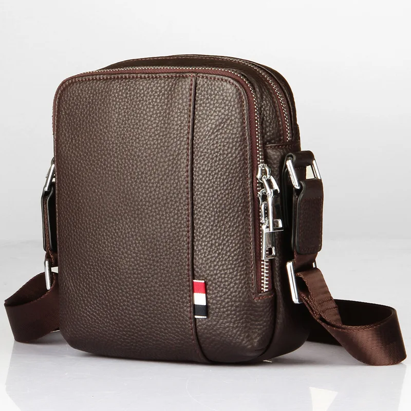 New Single Shoulder Fashion Mini High-end Men's Genuine Leather Top Layer Cowhide Phone Crossbody Luxury Man Leather Bag