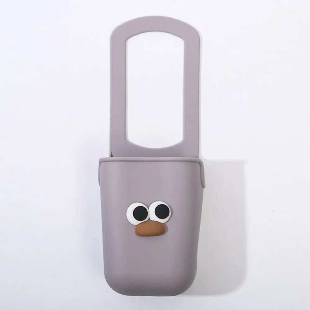 Simpatici portabicchieri in silicone di grande capacità portatile passeggino portabicchieri borsa portaoggetti per bottiglie sacchetti per bottiglie d'acqua con faccia di cartone animato