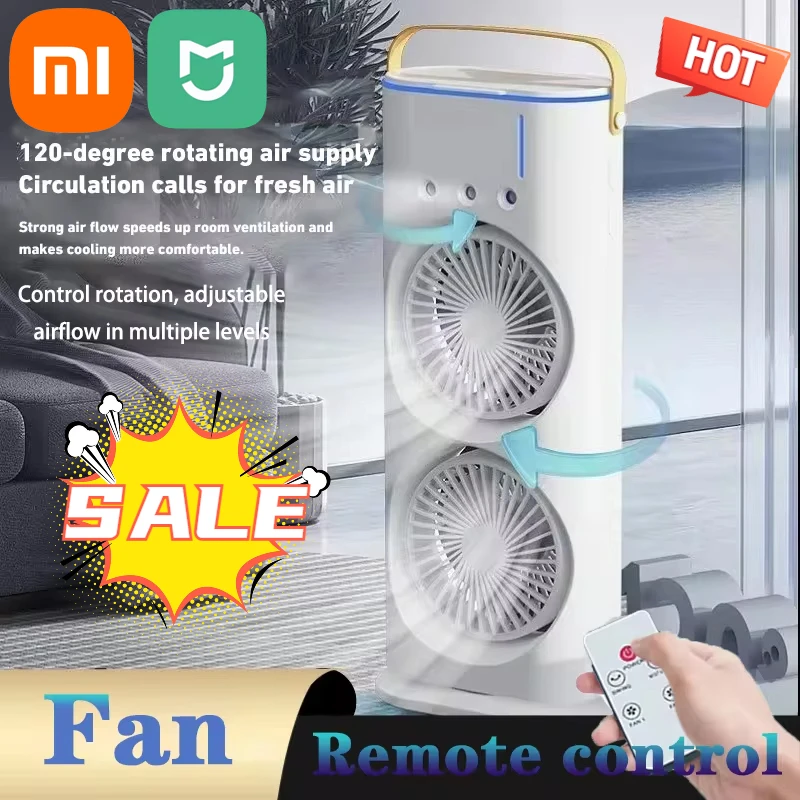 Xiaomi Mijia Spray Type Double Head Air Conditioning Fan Cooling Fan Household Portable Cooling Fan Desktop Mini Electric Fan