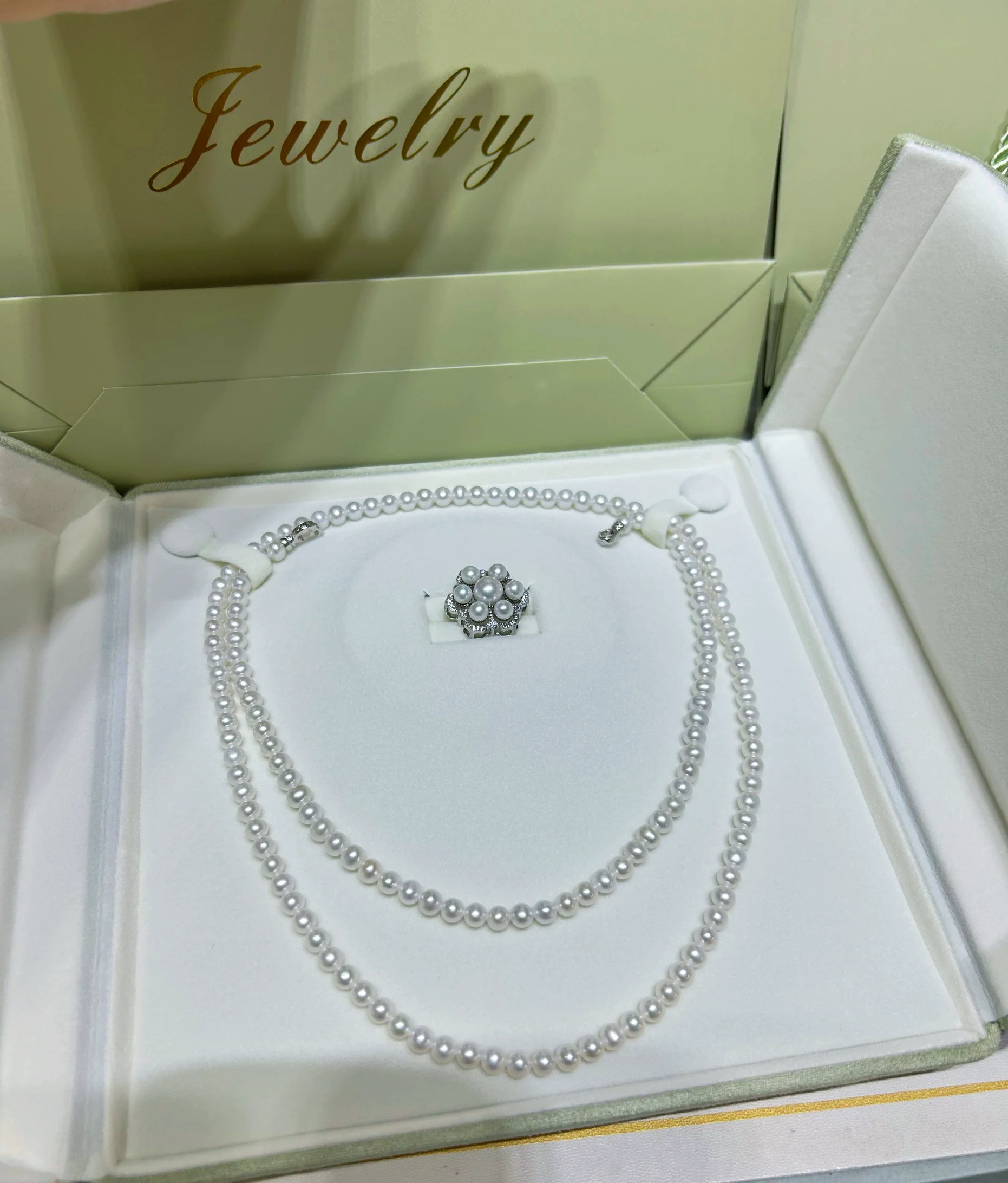 

Новое жемчужное ожерелье AAAA5-6 мм из натурального жемчуга Южного моря, круглое ожерелье с розой 160 см/925 s