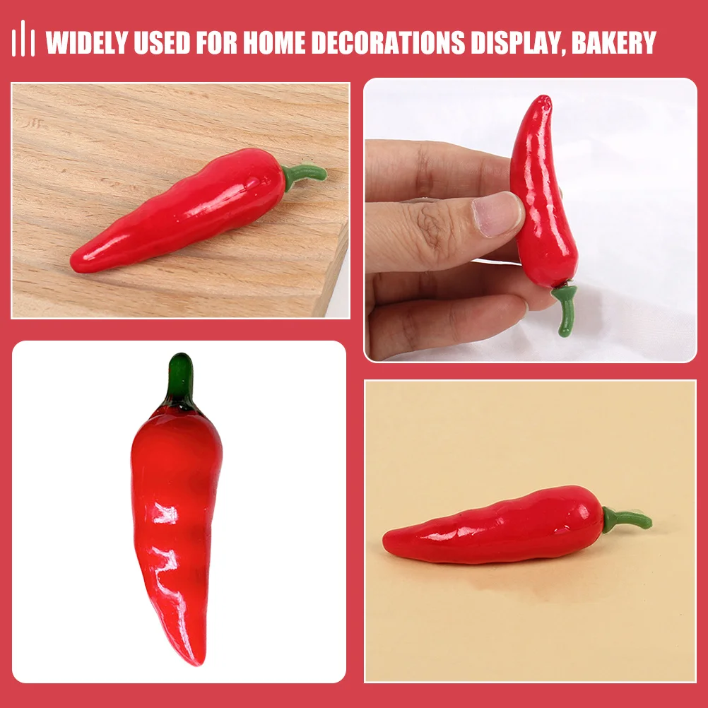 30Pcs Mini Fake Chili Peppers Realistic Artificial Simulation Decoration for Restaurant Home Photography Props Decorative