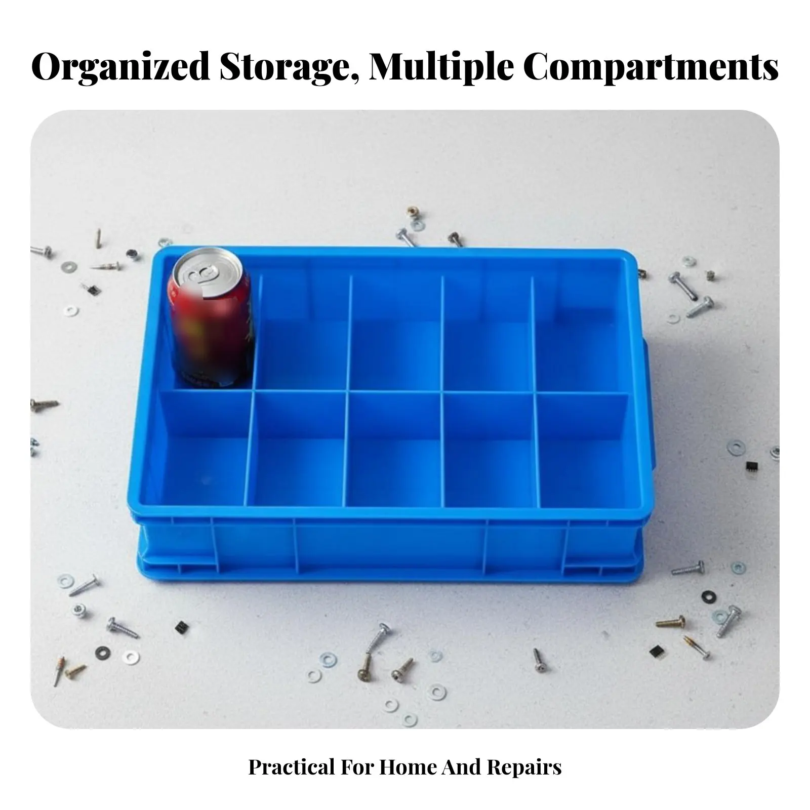 

Adjustable Compartment Box Transparent Lid Parts Organizer Stackable Design sturdyDuty for DIY aficionados, Technicians, Garage