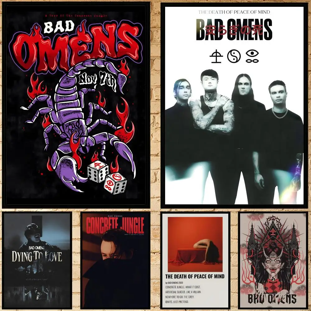 band Bad Omens Poster Poster HD Waterproof Self-adhesive Art Print Wall Decor for Bedroom Living Room Gift
