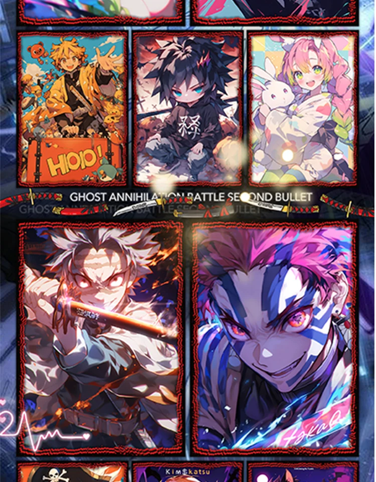 Demon Slayer B5 Wave 3 Collection Card Kimetsu No Yaiba Tanjirou Kamado Nezuko Anime Character Collection Card Children Toy Gift