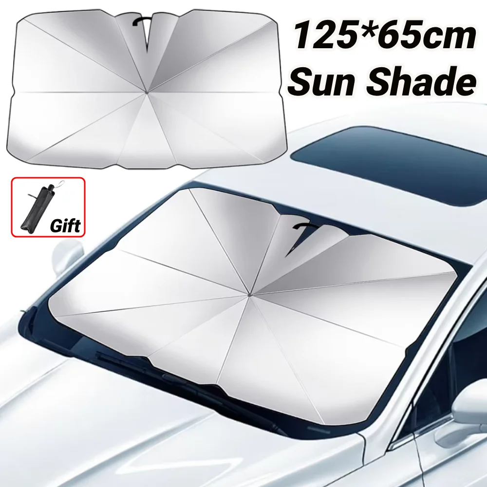 Windshield Umbrella To Block UV Ray Foldable Easy To Store Windshield Sun Shade Umbrella Keeps Vehicle Cool Car Sun Shade Cover