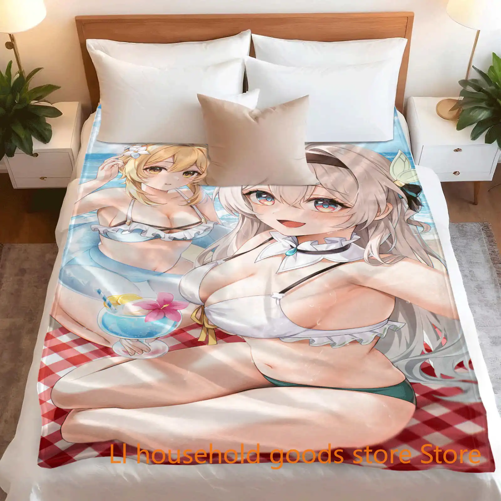 

Honkai Star Rail Firefly фланелевое одеяло, одеяла для дивана, путешествий, супер мягкое покрывало