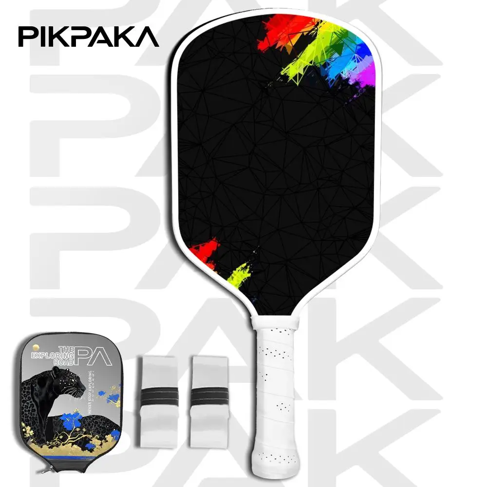 

Sports Rainbow Pickleball Paddle Set USAPA Approved T700 Carbon Fiber Unibody Thermoformed with 16MM Honeycomb Core Power&Spin