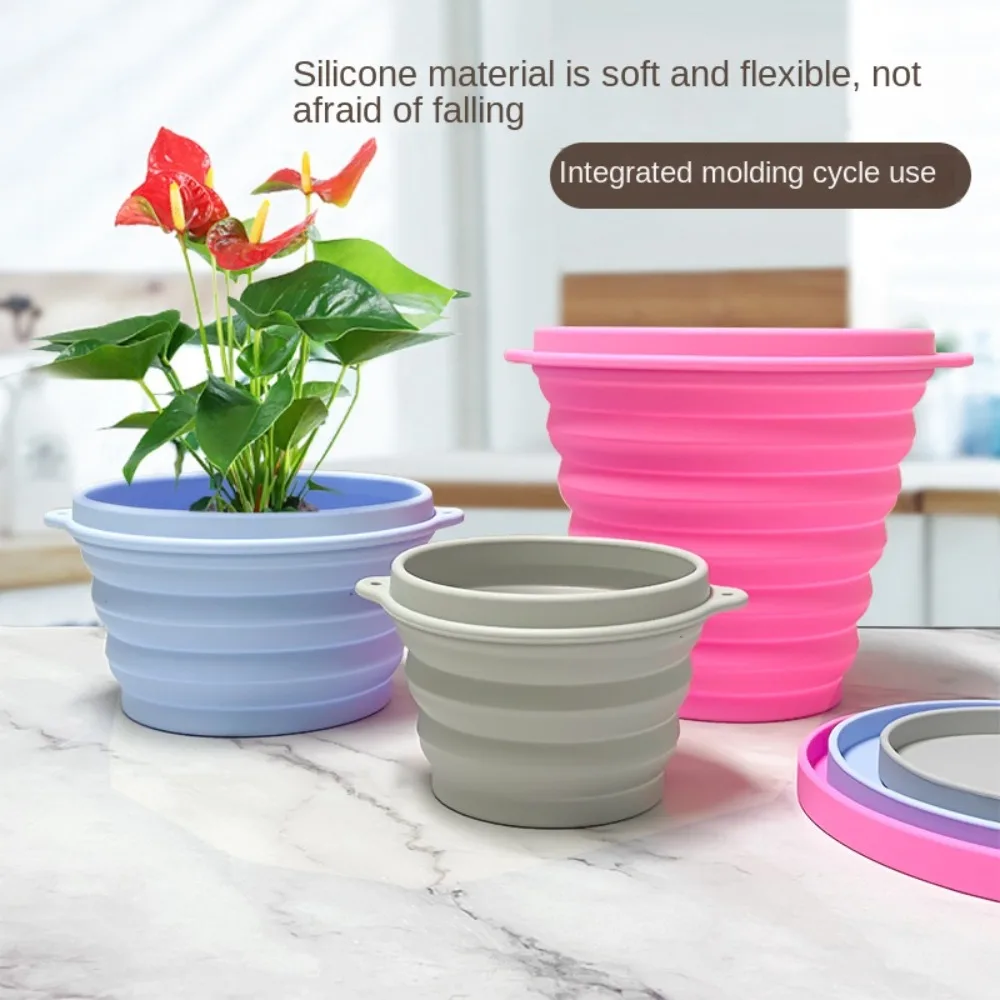 Economic Anti Drop Silicone Flowerpot Drought Resistant Large Diameter Small Flowerpot Thick Seedling Pot Succulent Plant