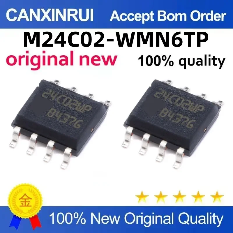 (5-100 pieces) Brand new stock M24C02-WMN6TP 24C02WP 24C02 SOP-8