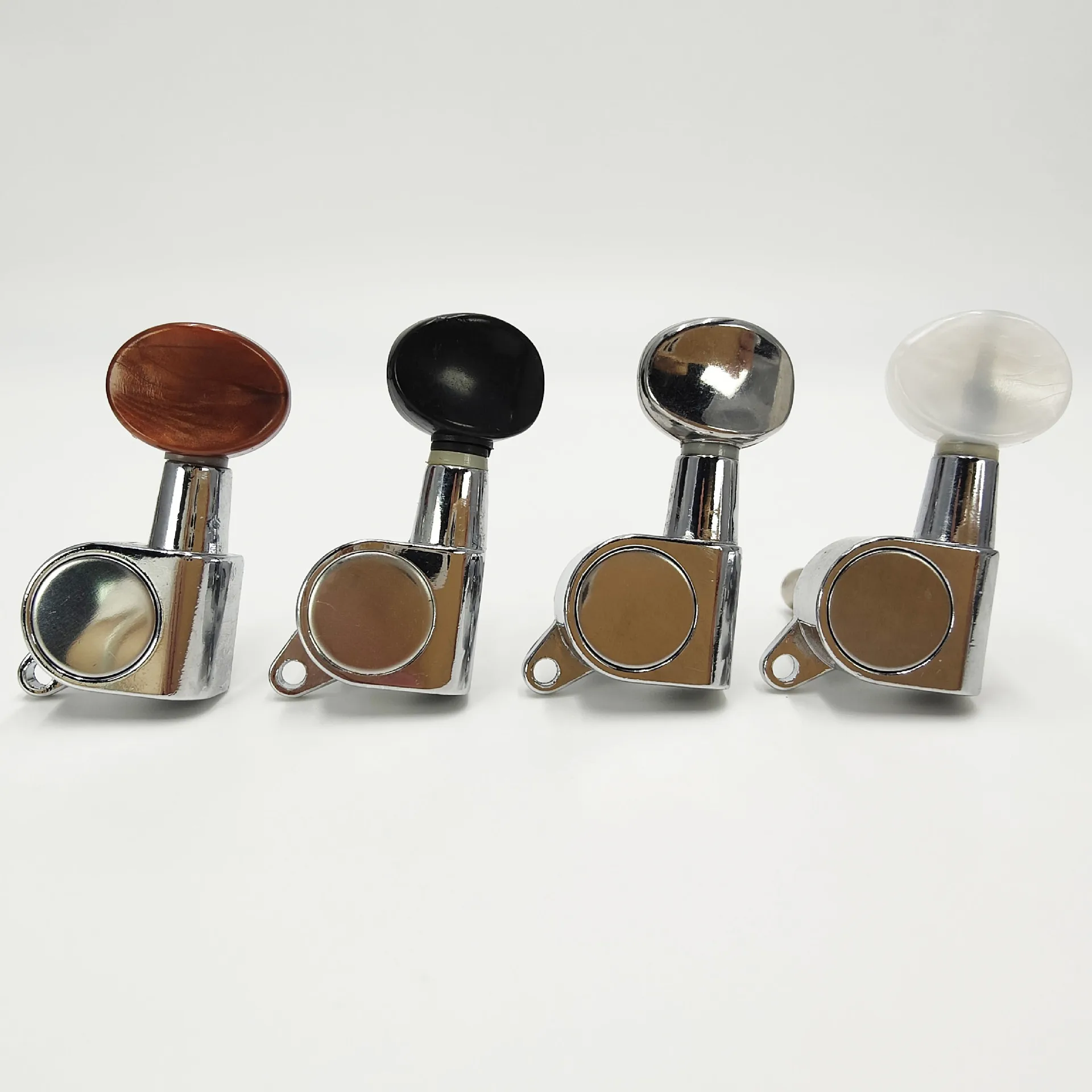 4Pcs Sealed Ukulele Tuning Pegs 2L+2R Small Round Button Machine Heads  Gear Ratio for 4-String Uke Parts