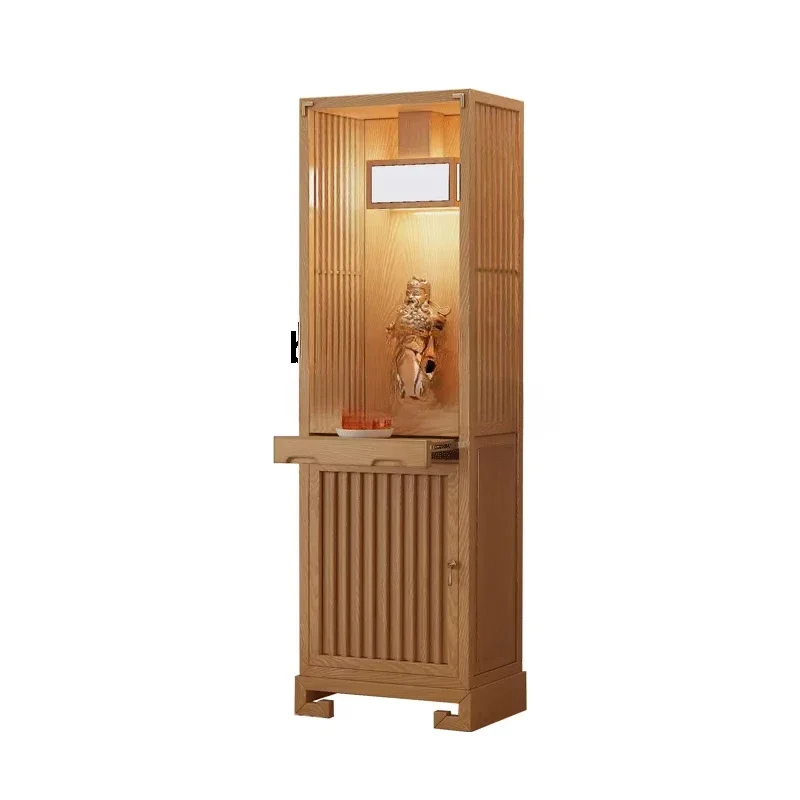Solid Wood New Chinese Style Buddha Shrine Household Altar Clothes Closet God of Wealth Altar furniture