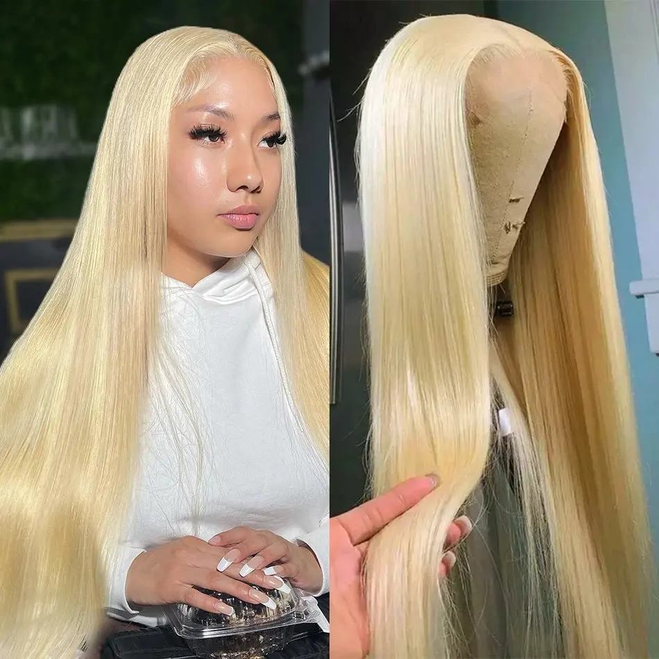 

YKB 13x6 HD Lace Frontal Human Hair Wigs 613 Bone Straight Honey Colored Preplucked Lace Front Wig 180 200 Density For Women