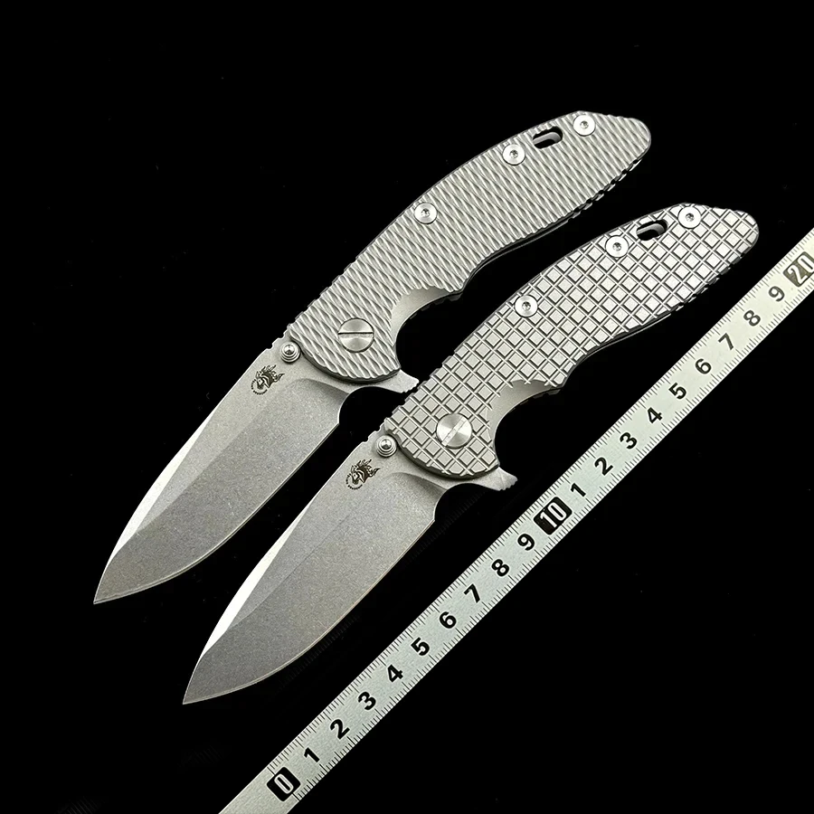 Hinderer XM18 Titanium Handle Ceramic Bearing Mark 20CV Folding Knife Fisher Outdoor Camping Hunting Pocket EDC Tool Knife