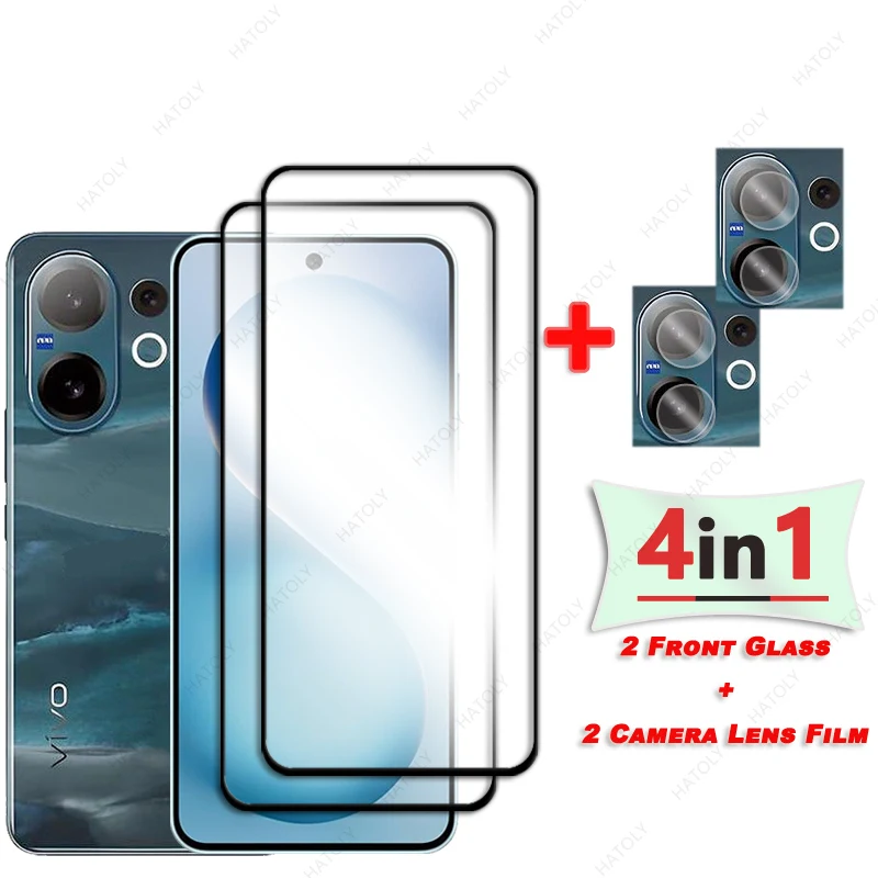 

3D Edge Curved For vivo V60 Glass Screen Protector For vivo V60 5G Glass Black Edge Protective Film Camera Lens Protector